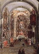 This painting Allows us to picture the interior of a church in new spain